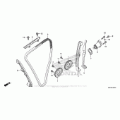 Схема вузла: Ланцюг ГРМ & Натяжник & Заспокоювач для Honda CB1100