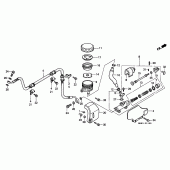 Схема вузла: Rr. головний гальмівний циліндр для Honda VT1100 Shadow ACE
