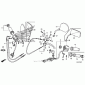 Схема узла: Ручка руля & Пульт управления рулевой & Тросики для Honda VT750 Shadow RS