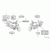 Схема вузла: Інформаційні наклейки для Honda VTX1800