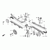 Схема узла: Цепь ГРМ и Натяжитель и Успокоитель для Honda GL1800 Gold Wing