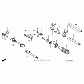 Схема вузла: Копірний вал & Вилки & Вал перемикання для Honda VT1100 Shadow Spirit