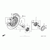 Схема вузла: Заднє колесо для Honda VT750 Shadow Deluxe