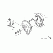 Схема узла: Задний тормозной барабан для Honda VT125 Shadow