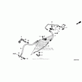 Схема вузла: Задній гальмівний шланг (std) для Honda GL1800 Gold Wing Valkyrie
