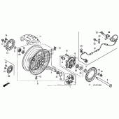 Схема вузла: Заднє колесо для Honda CBR1000 CBR1000RR (ABS) Fireblade