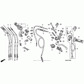 Схема вузла: Ручка керма & Пульт управління рульовой & Троси для Honda CRF250 CRF250R