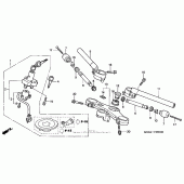 Схема вузла: Верхня траверса і Кліпон керма 98-00 для Honda VTR1000 Superhawk