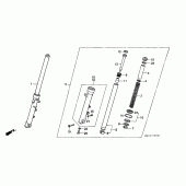 Схема узла: Вилка передней оси (CB750F2) для Honda CB750 Seven Fifty