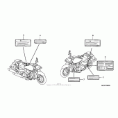 Схема вузла: Інформаційні наклейки для Honda VTX1800