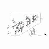 Схема узла: Задний тормозной суппорт для Honda FJS600 Silver Wing