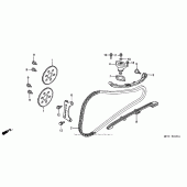 Схема узла: Цепь ГРМ и Натяжитель и Успокоитель для Honda FSC600 Silver Wing