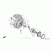 Схема вузла: Заднє колесо для Honda VF750 Magna