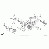 Схема вузла: Копірний вал & Вилки & Вал перемикання для Honda CRF450 CRF450R