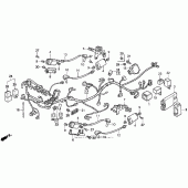 Схема вузла: Жгут проводки 90-93 для Honda VFR750F Interceptor