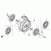 Схема узла: Передние колесо для Honda CBR1100XX Blackbird