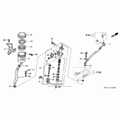 Схема узла: Задний тормозной цилиндр (st1300) для Honda ST1300 Pan-European