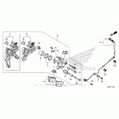 Схема вузла: Задній гальмівний супорт для Honda NC700