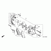 Схема вузла: Передній гальмівний супорт для Honda VT1100 Shadow Sabre