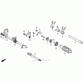 Схема узла: Копирный вал и Вилки и Вал переключения для Honda PC800 Pacific Coast