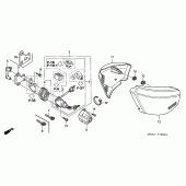 Схема вузла: Бічний обтічник для Honda VTX1300