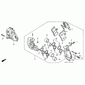 Схема узла: Передний тормозной суппорт для Honda VFR400