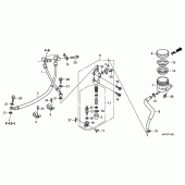 Схема вузла: Задній гальмівний циліндр (CB600FA / FA3) для Honda CB600F Hornet
