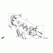 Схема узла: Передний тормозной суппорт для Honda VT1100 Shadow Aero