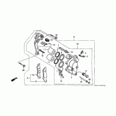 Схема узла: Передний тормозной суппорт для Honda XR250