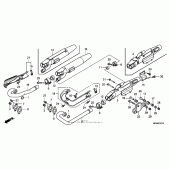 Схема узла: Exhaust muffler ( 08-) для Honda VTX1300