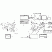 Схема узла: Информационные наклейки для Honda CB750 Nighthawk