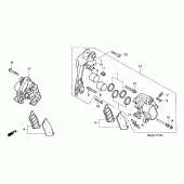Схема узла: Передний тормозной суппорт (ST1100) для Honda ST1100 Pan-European