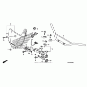 Схема вузла: Верхня траверса & Кліпон керма для Honda CRF230 CRF230F