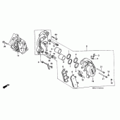 Схема узла: Передний тормозной суппорт для Honda CBR600 CBR600F Hurricane