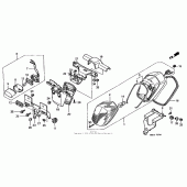 Схема узла: Задний фонарь (Стоп-сигнал) для Honda VT1100 Shadow Aero