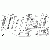 Схема вузла: Вилка передньої осі для Honda XR400