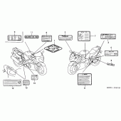 Схема вузла: Інформаційні наклейки (2) для Honda CBR600 CBR600F