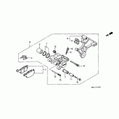 Схема вузла: Задній гальмівний супорт для Honda CBR600 CBR600F