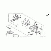 Схема узла: Задний тормозной суппорт для Honda NRX1800 Valkyrie Rune