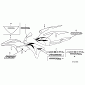 Схема узла: Stripe/mark (1) для Honda CBR1000 CBR1000RR Fireblade