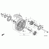 Схема узла: Заднее колесо для Honda CB1100
