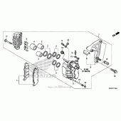 Схема вузла: Задній гальмівний супорт для Honda GL1800 Gold Wing Valkyrie