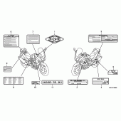 Схема вузла: Інформаційні наклейки для Honda CBF1000
