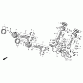 Схема вузла: Колінчастий вал і Поршень для Honda VFR750F VFR750R (RC30)