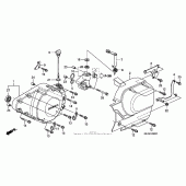 Схема вузла: Ліва кришка картера для Honda VTX1300