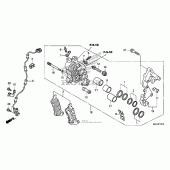 Схема вузла: Передній-правий гальмівний супорт для Honda CB1100