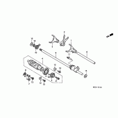 Схема узла: Копирный вал и Вилки и Вал переключения для Honda CB1100 CB1100SF X11
