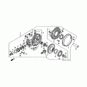 Схема узла: Приводной редуктор (ST1100L/M/N/P/R) для Honda ST1100 Pan-European