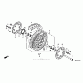 Схема вузла: Переднє колесо для Honda CB1100