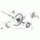 Схема вузла: Переднє колесо для Honda CRF450 CRF450R